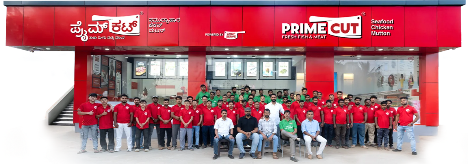Prime Cut storefront with the team